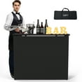 thumbnail image 1 of Ktaxon 45" Foldable Commercial Bar Table, Portable Mobile Bartending Station for Events,  Pop-Up Bar with LED Skirt for Outdoor/Indoor - Black, 1 of 7