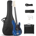 thumbnail image 1 of Ktaxon 46" Electric Bass Guitar Kit with 20W Amplifier, P Bass Style, 4 String, Transparent Blue, 1 of 7