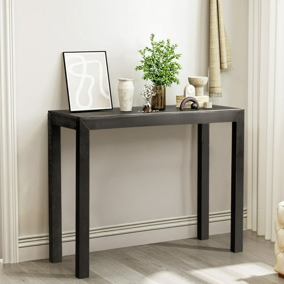 Ktaxon 46-Inch Black Pine Console Table, Stylish Mid-Centry Sofa Table for Living Room, Entryway, or Bedroom, Perfect TV Display Stand