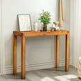 thumbnail image 1 of Ktaxon 46-Inch Honey Brown Pine Console Table, Stylish Mid-Centry Sofa Table for Living Room, Entryway, or Bedroom, Perfect TV Display Stand, 1 of 8