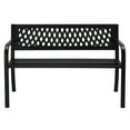 thumbnail image 1 of Ktaxon 47 in Outdoor Garden Bench, Iron Frame, Patio Seat, Black, Steel Bench with PVC Backrest, 1 of 10