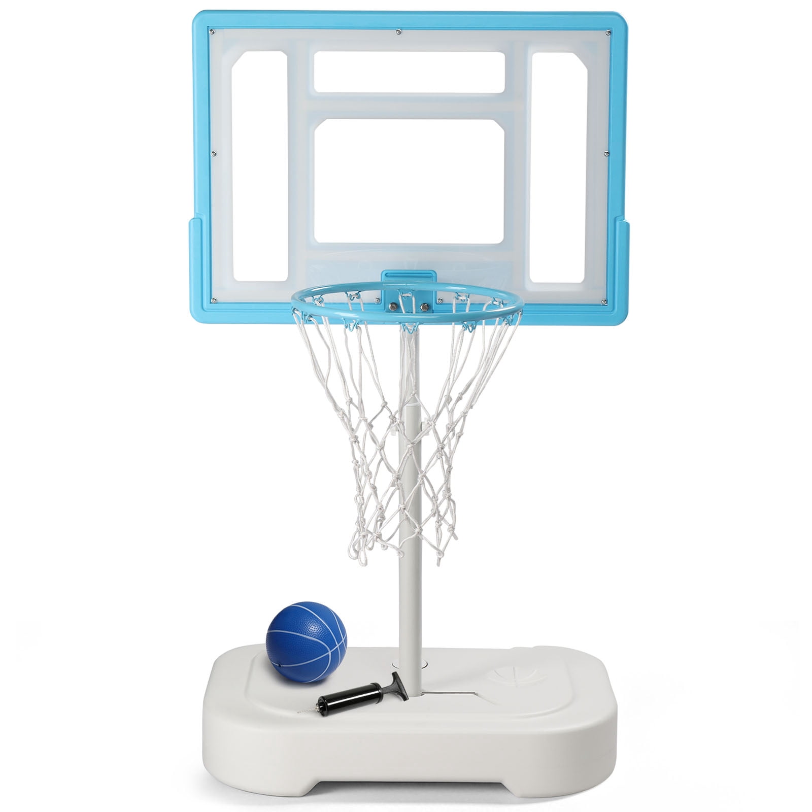 Ktaxon 32" Pool Basketball Hoop, 36-48 inch Adjustable Portable Poolside Basketball Goal Set with a Ball Outdoor Indoor