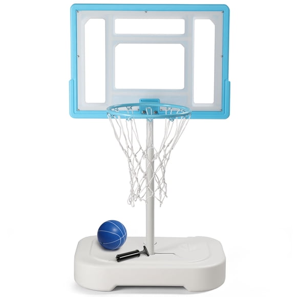 Ktaxon 32" Pool Basketball Hoop, 36-48 inch Adjustable Portable Poolside Basketball Goal Set with a Ball Outdoor Indoor