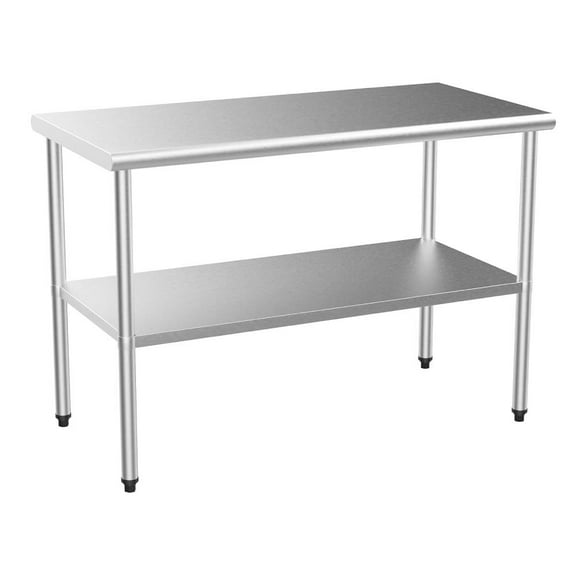 Ktaxon 48'' x 24" Stainless Steel Prep & Work Table, Kitchen Commercial Garage Workbench Worktable Workstation, for Kitchen, Restaurant, Home, Hotel, Outdoor