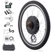 Ktaxon 48V 1500W Electric Bicycle Motor Kit, 26 Rear Wheel E-Bike Conversion Kit w/ LCD Display, Flywheels without Battery