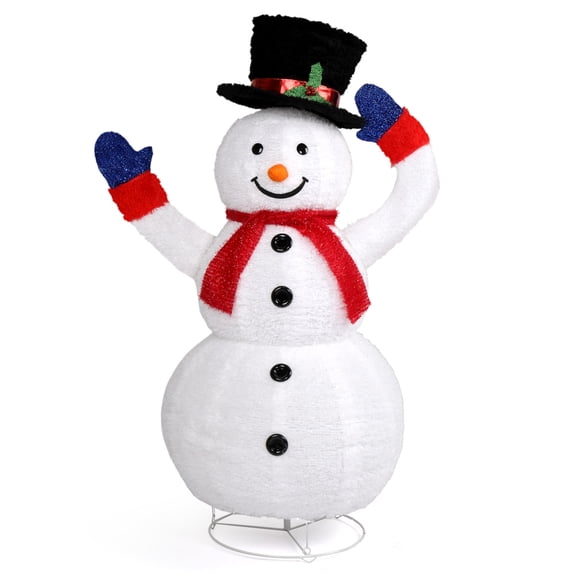 Ktaxon 4FT LED Lighted Snowman Christmas Snowman with Moving Hat Christmas Outdoor Decoration