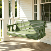 Ktaxon 4FT Wooden Porch Swing, 880LB Capacity Green Hanging Bench with Chains for Outdoor