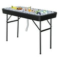 thumbnail image 1 of Ktaxon 4Ft Ice Cooler Table, Foldable Party Ice Table with Removable Skirt & Drain, Use for Picnic Party Weedding, Black, 1 of 7