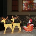 thumbnail image 1 of Ktaxon 4ft Golden Reindeer & Sleigh Set, LED Lighted Outdoor Christmas Decoration, 1 of 9