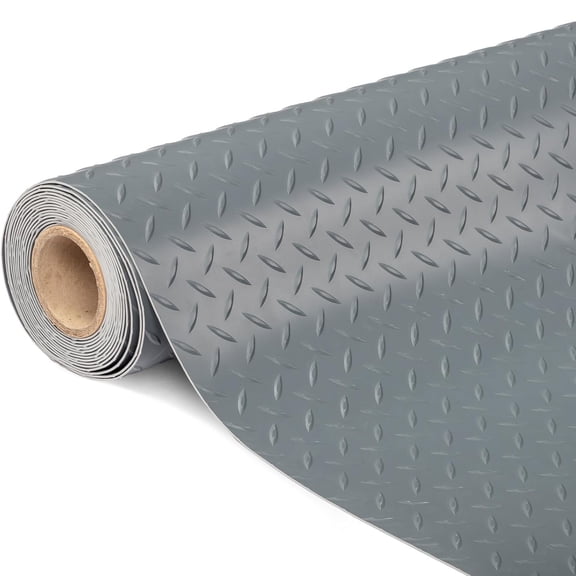 Ktaxon 4x8 FT Garage Floor Mat, Thickened Diamond Plate PVC Garage Mats Flooring Roll for Under Car, Garage Parking Mats for SUVs, Golf Cart, Sports Car