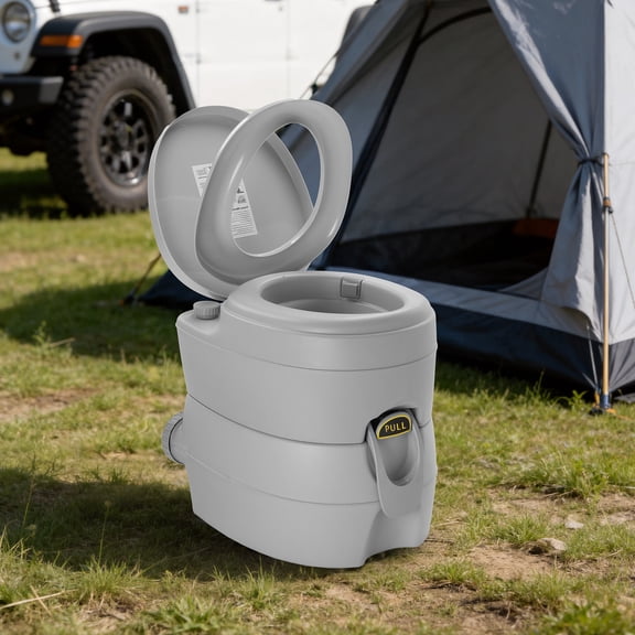 Ktaxon 5.3 Gallon Portable Camping Toilet, RV Toilet with Three Outlet, Porta Potty Portable Toilet for Hiking, Road Trips, RV Travel, Beaches, Traffic Jams, Camper, Boat, Home