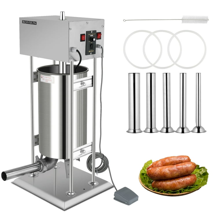 Ktaxon 5.4LBS/10L Electric Sausage Stuffer, Adjustable Speed Stainless  Steel Sausage Maker Meat Stuffer, Heavy Duty Vertical Electric Stuffer  Sausage Filler with 5 Stuffing Tubes, Home & Commercial 