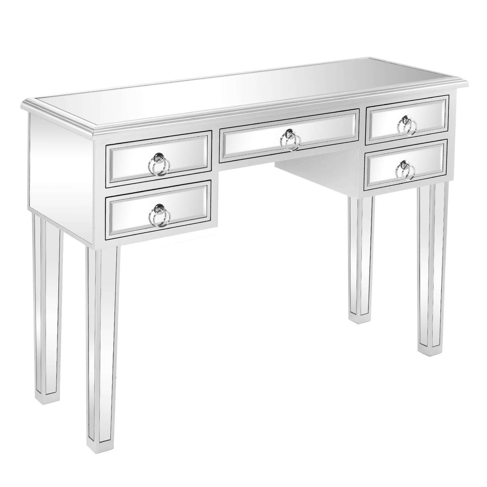 Ktaxon Glam Modern 5-Drawer Mirrored Makeup Table, Bedroom Dressing ...