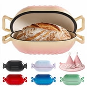 Ktaxon 5QT Enameled Cast Iron Dutch Oven with Upgraded Textured Handles, Candy-Shaped Sourdough Bread Baking Pot, Oven Safe to 500°F, Sunset Pink