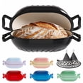 thumbnail image 1 of Ktaxon 5QT Enameled Cast Iron Dutch Oven with Upgraded Textured Handles, Candy-Shaped Sourdough Bread Baking Pot, Oven Safe to 500°F, Obsidian Black, 1 of 14