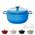 thumbnail image 1 of Ktaxon 5 Quart Enameled Cast Iron Dutch Oven with Upgraded Textured Handles Pre-Seasoned Cookware, Induction & Oven Safe up to 500°F, Blue, 1 of 13