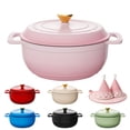 thumbnail image 1 of Ktaxon 5 Quart Enameled Cast Iron Dutch Oven with Upgraded Textured Handles Pre-Seasoned Cookware, Induction & Oven Safe up to 500°F, Pink, 1 of 11