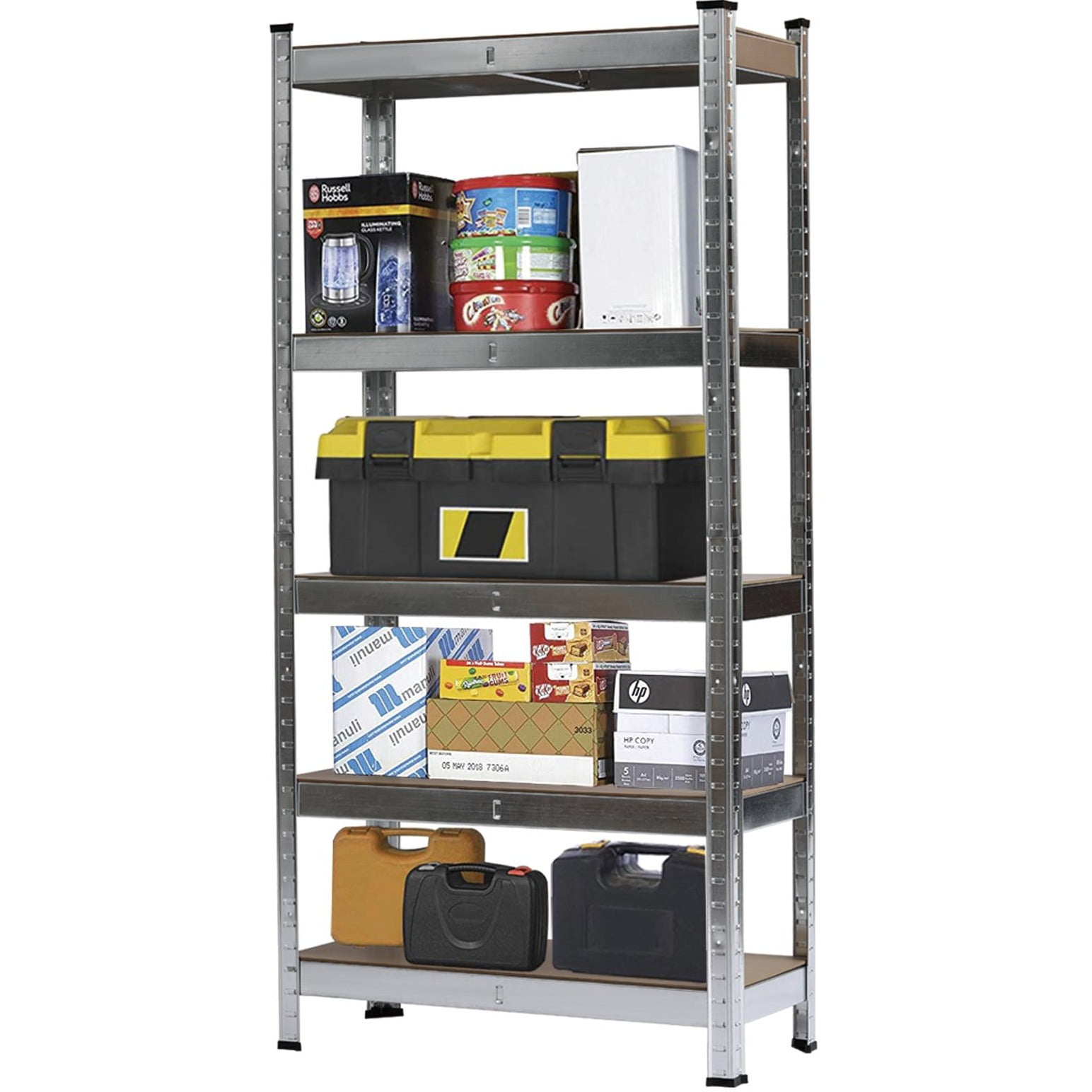 Ktaxon 5-Shelf Steel Shelving, Adjustable Garage Storage Rack Capacity for 2250 lbs 11.8"W x 29.5"D x 59"H