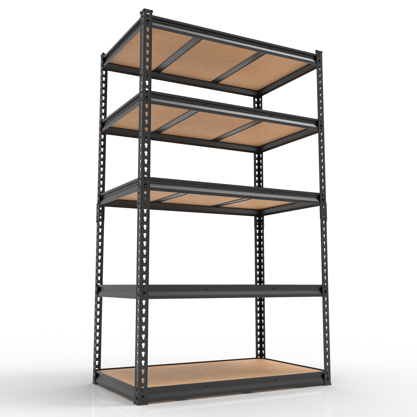 Ktaxon 5 Tier 48" W Shelving Rack for Garage & Industrial Heavy Duty, 3200LBS Adjustable Metal Tough Shelves Gloved Rubber Hammer, 48" W x 72" H x 24" D