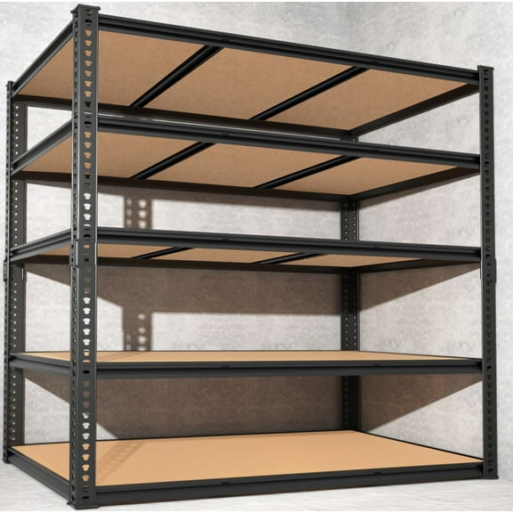 Ktaxon 5 Tier 48" W Shelving Rack for Garage & Industrial Heavy Duty, 3100LBS Adjustable Metal Tough Shelves Gloved Rubber Hammer, 48" W x 72" H x 24" D