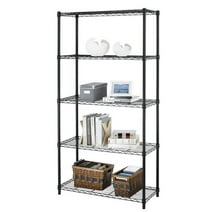 Ktaxon 5-Tier Wire Shelving, 35''L x 14''W x 71''H Kitchen Garage Storage Rack Shelf  for Pantry Closet Black, Capacity for 330 lbs