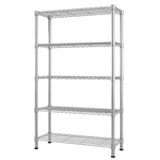 Ktaxon 5-Tier Wire Shelving, 35''L x 14''W x 71''H Kitchen Garage Storage Rack Shelf for Pantry Closet Silver, Capacity for 850 lbs