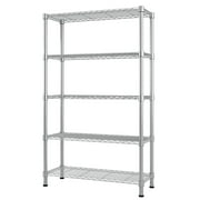 Ktaxon 5-Tier Wire Shelving, 35''L x 14''W x 71''H Kitchen Garage Storage Rack Shelf for Pantry Closet Silver, Capacity for 850 lbs