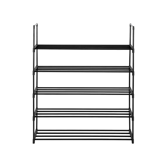 Ktaxon 5 Tiers Shoe Rack Metal, Shoe Shelf Storage 25 Pairs for Closet Entryway, Black Finish