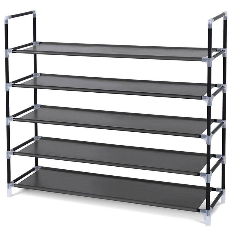Halter 5 Tier Shoe Rack Organizer, Space Saving, Easy Storage Shoe  Organizer Stand for Closets, Entryways and Bedrooms- Black