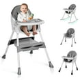 thumbnail image 1 of Ktaxon Baby High Chair, Convertible 6 in 1 High Chairs for Babies and Toddlers, Foldable Baby Highchair with 5-Point Safety Harness, Adjustable Dining Tray, Backrest & Height, Gray, 1 of 15