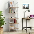 thumbnail image 1 of Ktaxon 5-shelf Wall Mounted Bookshelf, Industrial Wood Ladder Bookcase with Heavy Duty Metal Frame,  Brown, 1 of 6