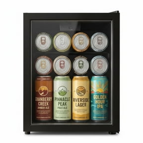 Ktaxon 28 Can Beverage Refrigerator Cooler, 1.0 Cu.Ft. Mini Fridge with Double Layer Glass Door & Adjustable Shelf for Home