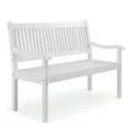 thumbnail image 1 of Ktaxon 50" Patio Outdoor Wood Bench, Garden Entryway Bench, Weather-Resistant  (White,800LBS), 1 of 10