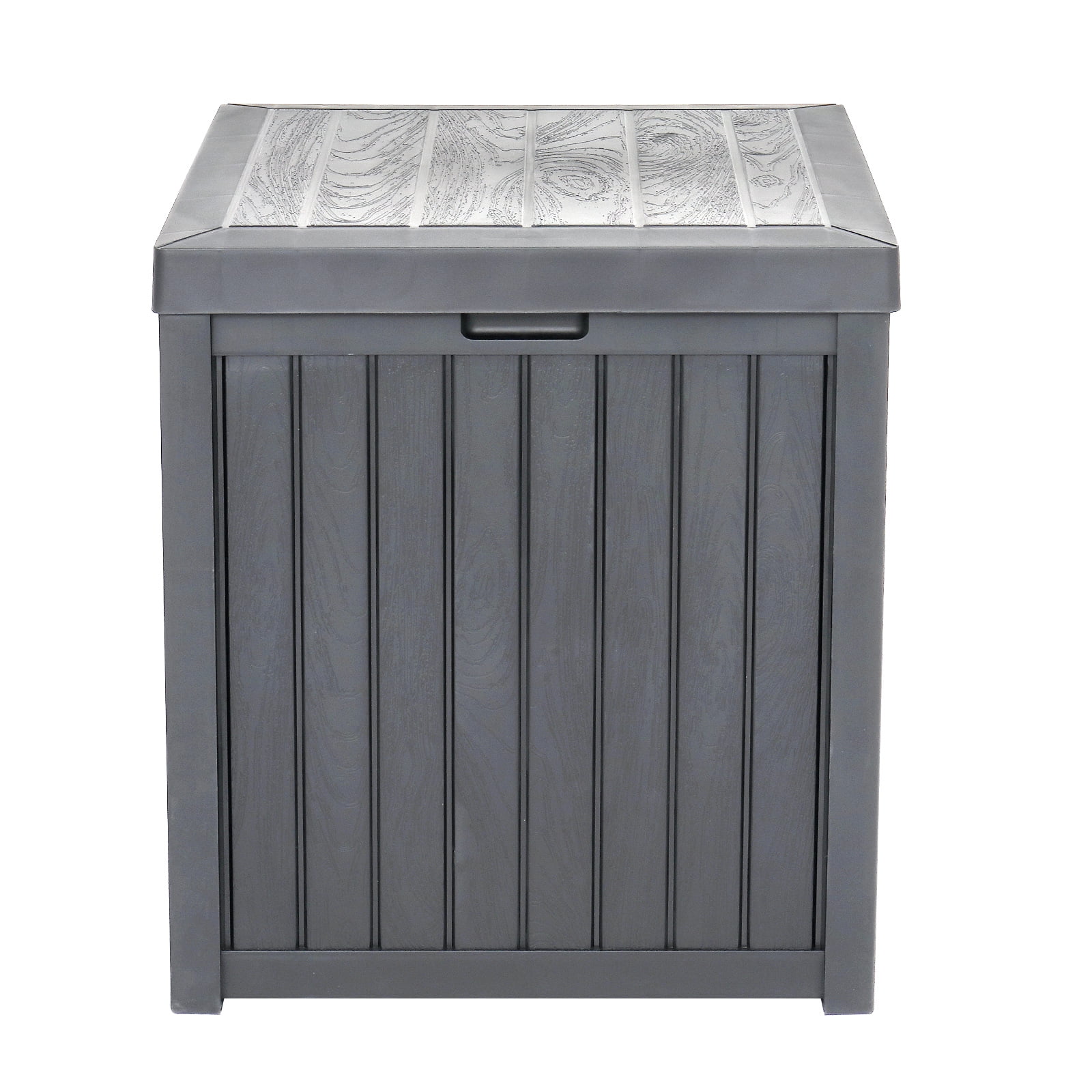 Ktaxon 51gal 195L Garden Plastic Storage Deck Box Chest Tools Grey