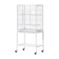 thumbnail image 1 of Ktaxon 53 Inch White Standing Metal Bird Cage with Rolling Wheel Stand, Large Vertical Parrot Cage with Storage Shelf & Pull Out Tray for Small Medium Birds, 1 of 8