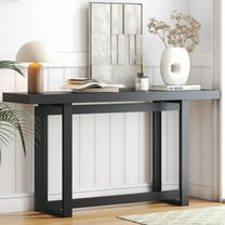 Ktaxon 59” Modern Console Table, Stylish Entryway & Living Room Storage Cabinet, Heavy-Duty Hall Table, Sleek Black
