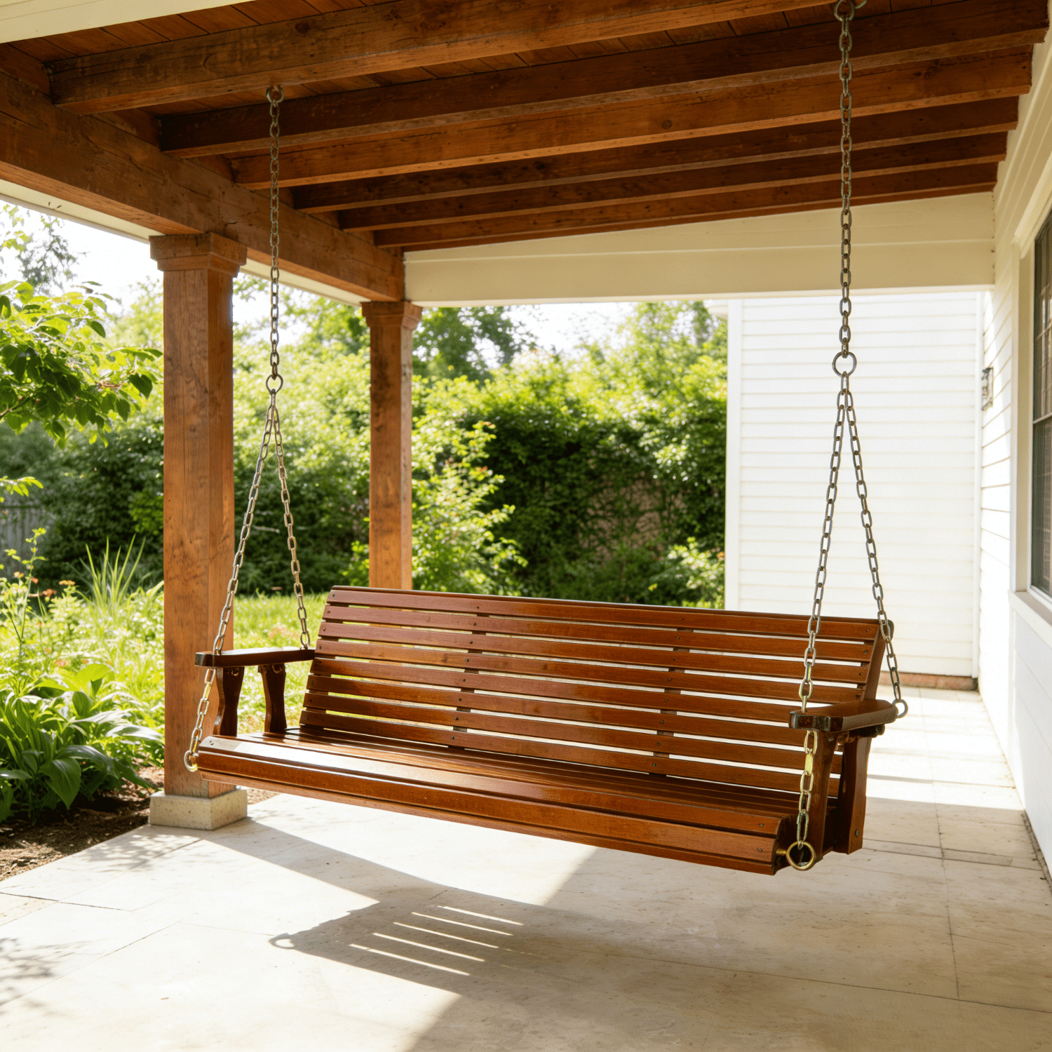 Ktaxon Patio Wooden Porch Swing for Courtyard & Garden, Heavy Duty