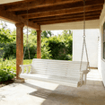 thumbnail image 1 of Ktaxon 5FT Wooden Porch Swing, 800LB Capacity White Hanging Bench for Garden (Stand Not Included), 1 of 9