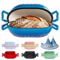 thumbnail image 1 of Ktaxon 5QT Enameled Cast Iron Dutch Oven with Upgraded Textured Handles, Candy-Shaped Sourdough Bread Baking Pot, Oven Safe to 500°F, Ocean Blue, 1 of 14