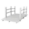 thumbnail image 1 of Ktaxon 5ft Wooden Garden Bridge with Safety Rails, Decorative Arch Footbridge for Yard Pond Creek Landscape - White, 1 of 8