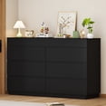 thumbnail image 1 of Ktaxon 6 Drawer Double Dresser with Mirrow Wood Dresser Storage Cabinet Drawer Organizer Chest of Drawers, Black, 1 of 16