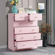 pink dresser walmart 3 Drawer Dresser, Modern Wooden Bedside Storage with Gold Handles, Compact  Pink Dresser for Bedroom, Living Room, Office