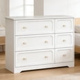 thumbnail image 1 of Ktaxon 6 Drawers Dresser Chests for Bedroom, Wood Chset of Drawers,Dressers Organizer for Bedroom, Living Room,Hallway, White, 1 of 5