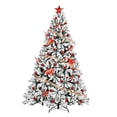 thumbnail image 1 of Ktaxon 6 FT Flocked Christmas Tree, Traditional Xmas Pine Tree Unlit, 1050 Tips Auto Open Structure, 1 of 6