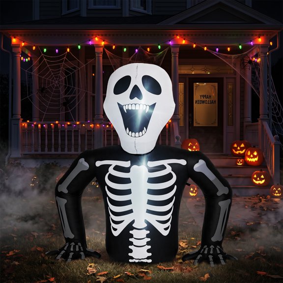 Ktaxon 6' Halloween Inflatables Skeleton Outdoor Halloween Decoration Emerging Skeleton,Built-In LED