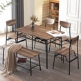 thumbnail image 1 of Ktaxon Mid-Century Modern Dining Room Set for 6, Rectangle Kitchen Table Set with 4 Chairs and 1 Bench, Dining Table for 6 with Storage, Natural color, 1 of 10