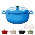 thumbnail image 1 of Ktaxon 6 Quart Enameled Cast Iron Dutch Oven with Upgraded Textured Handles Pre-Seasoned Cookware, Induction & Oven Safe up to 500°F, Blue, 1 of 13