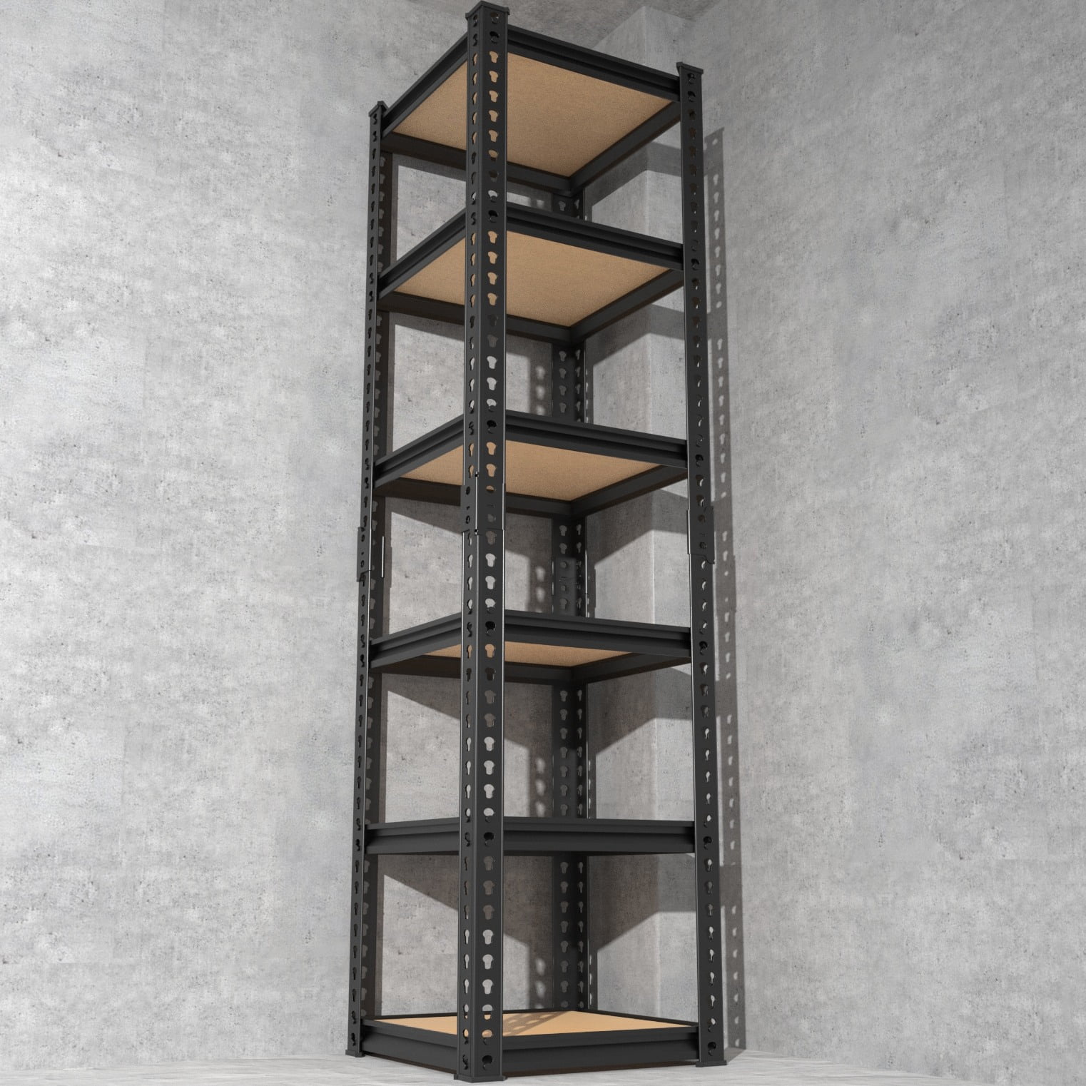 Ktaxon 6 Tier 16" W Shelving Rack for Garage & Industrial Heavy Duty,  1900LBS Adjustable Metal Tough Shelves Gloved Rubber Hammer, 16" W x 72" H x 16" D