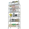 thumbnail image 1 of Ktaxon 6 Tier Wire Shelves, Adjustable Steel Storage Rack Organizer for Kitchen Garage Bathroom, 35.4"W x 17.7"D x 78.7"H, Black, 1 of 12