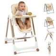 thumbnail image 1 of Ktaxon 6-in-1 Convertible Baby High Chair with Swing, 5-Point Harness, Adjustable Tray, Backrest, Footrest & Height, Beige, 1 of 11